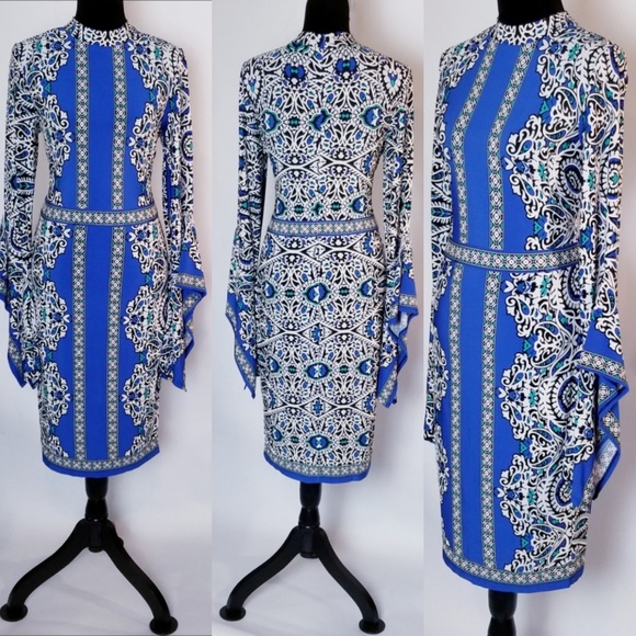 Print Sleeve Detail Dress - Picture 3 of 5